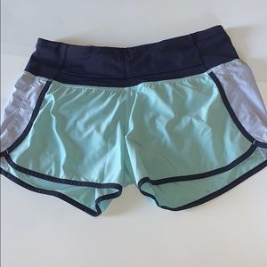 Purple and blue lululemon shorts